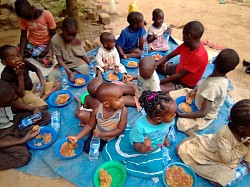 Kids receive meals